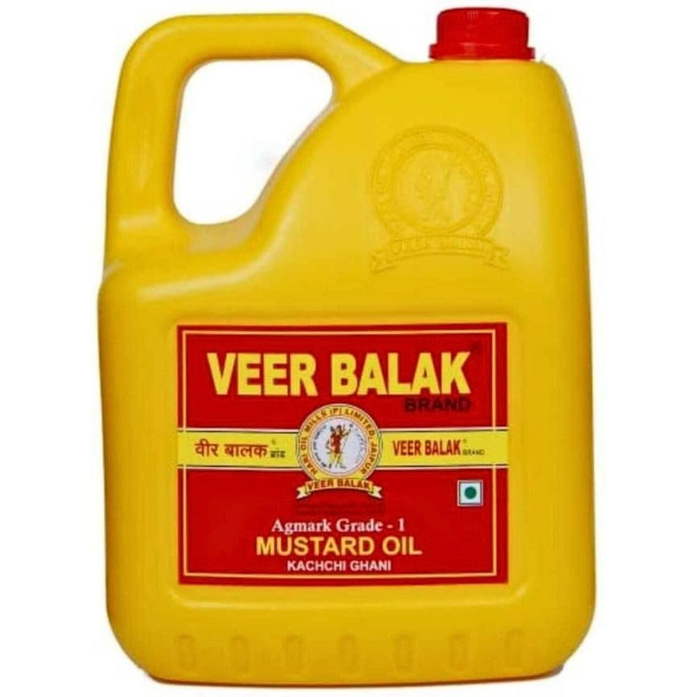 VEER BALAK Premium Cold Pressed Kachi Ghani Mustard Oil - 5 Litres